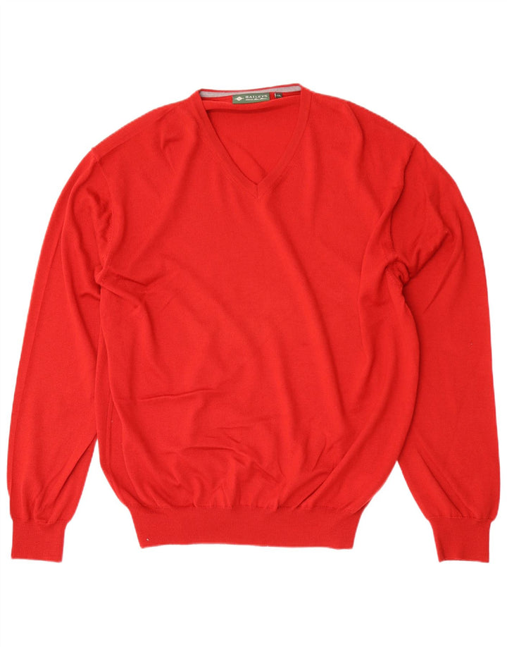 Baileys Męski sweter z dekoltem w kształcie litery V, 2XL, czerwona nowa wełna