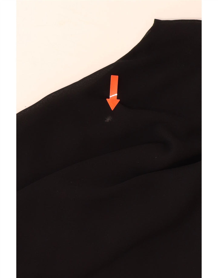 Damska bluzka z długim rękawem ZARA UK 14, duży, czarny poliester