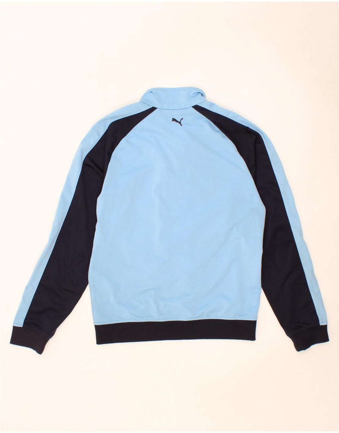 PUMA Boys Tracksuit Top Jacket 13-14 Years Blue Colourblock Polyester Vintage Puma and Second-Hand Puma from Messina Hembry 