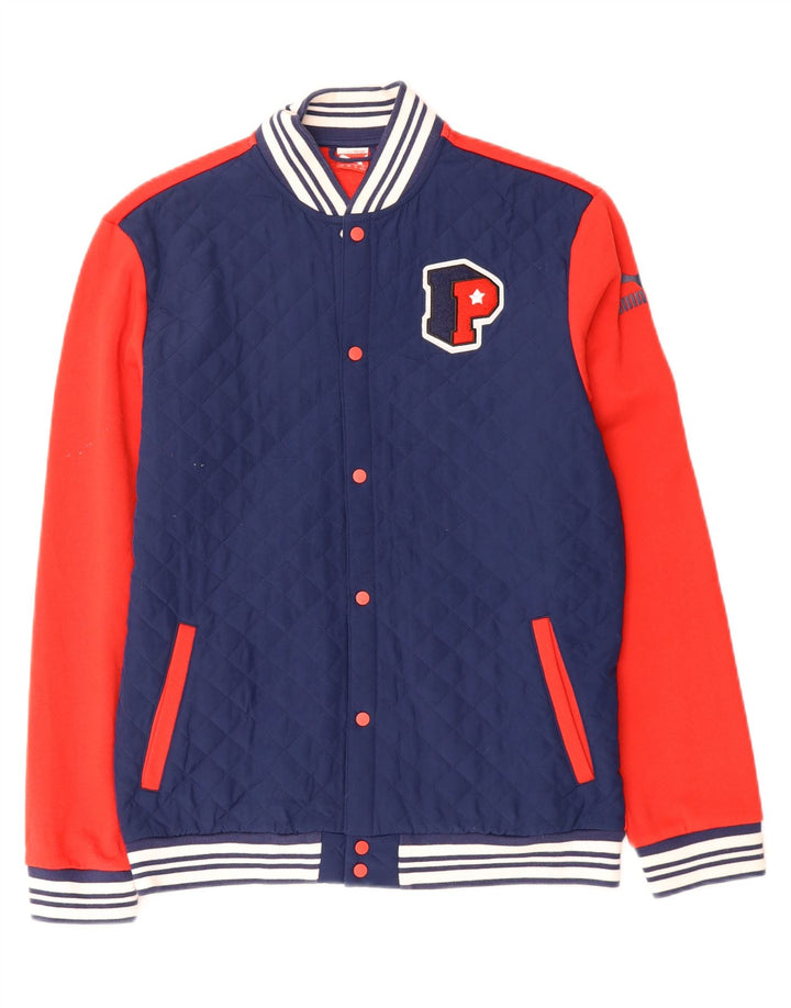 PUMA Boys Graphic Varsity Jacket 15-16 Years Red Colourblock Vintage Puma and Second-Hand Puma from Messina Hembry 