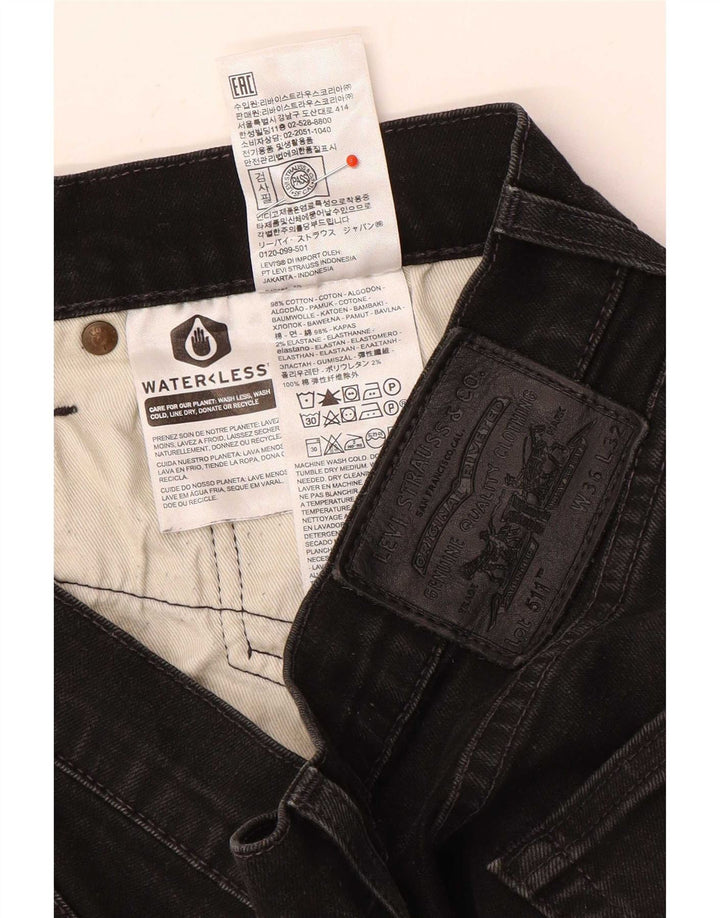Męskie jeansy Levi's 511 Slim W36 L32 Czarna bawełna