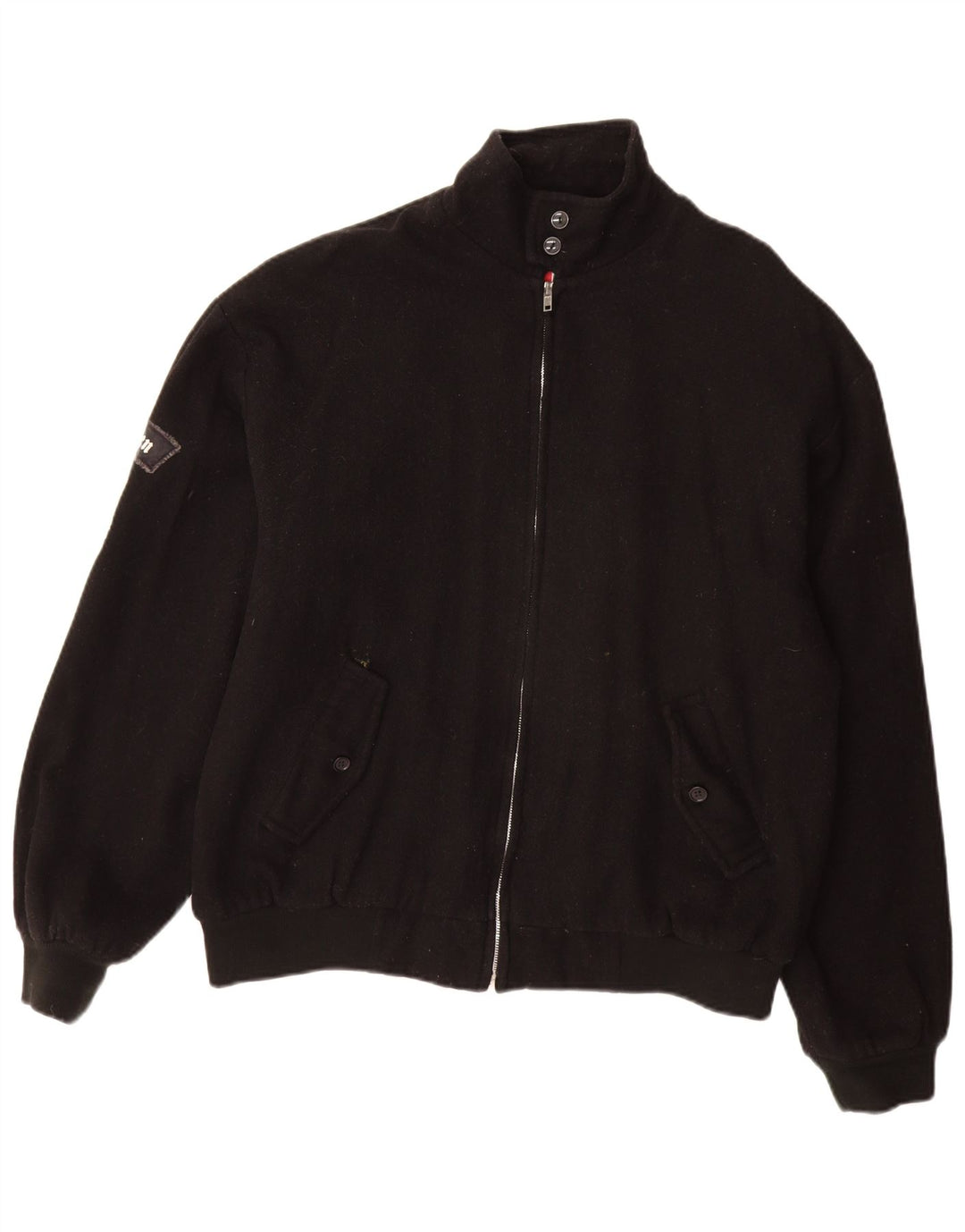 Vintage męska kurtka bomber UK 40 duża czarna wełna