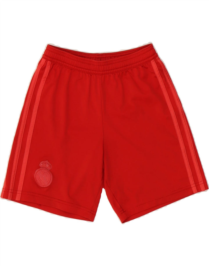 ADIDAS Boys Real Madrid Sport Shorts 9-10 Years Red Polyester Vintage Adidas and Second-Hand Adidas from Messina Hembry 