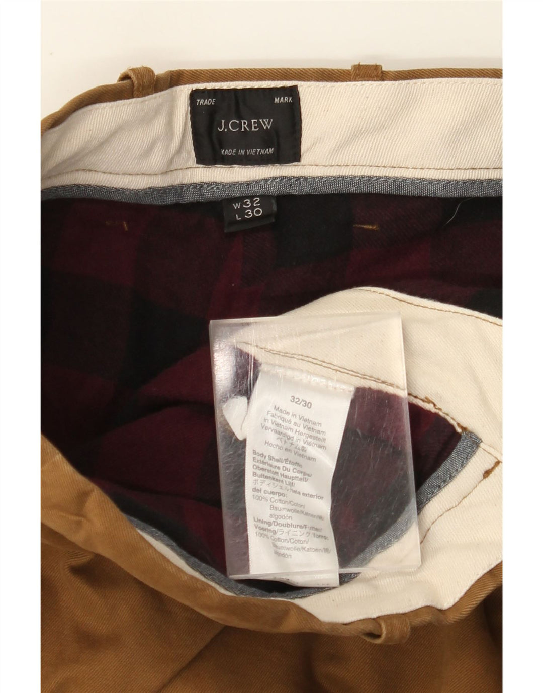 Męskie proste spodnie chino J. CREW W32 L30 Beżowa bawełna