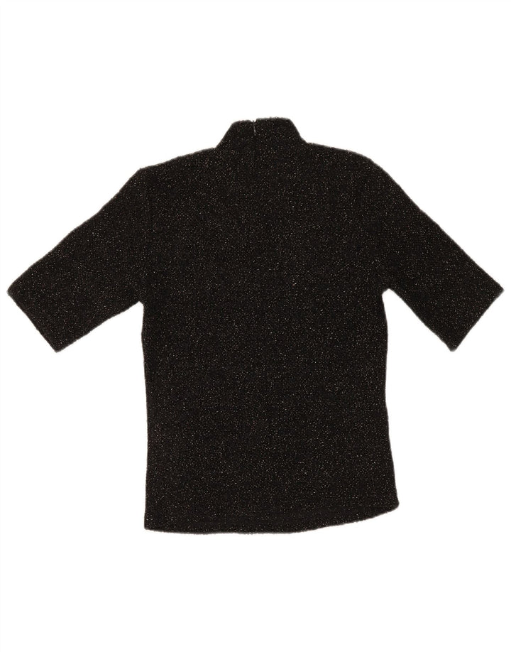 Bluzka damska Zara Top UK 10, mała, czarna, nakrapiana, poliester