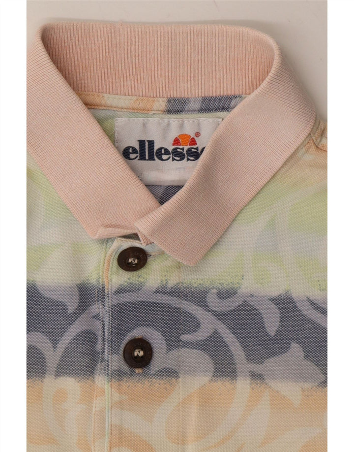 ELLESSE Mens Polo Shirt Medium Multicoloured Paisley Cotton Vintage Ellesse and Second-Hand Ellesse from Messina Hembry 