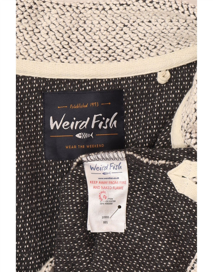 Męska bluza z zamkiem błyskawicznym Weird Fish, średnia, biała, nakrapiana bawełna