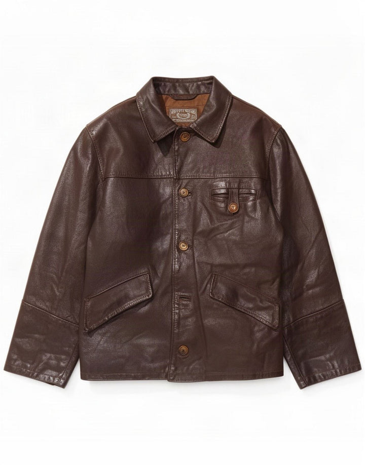 Męska kurtka skórzana vintage UK 38 Medium Black