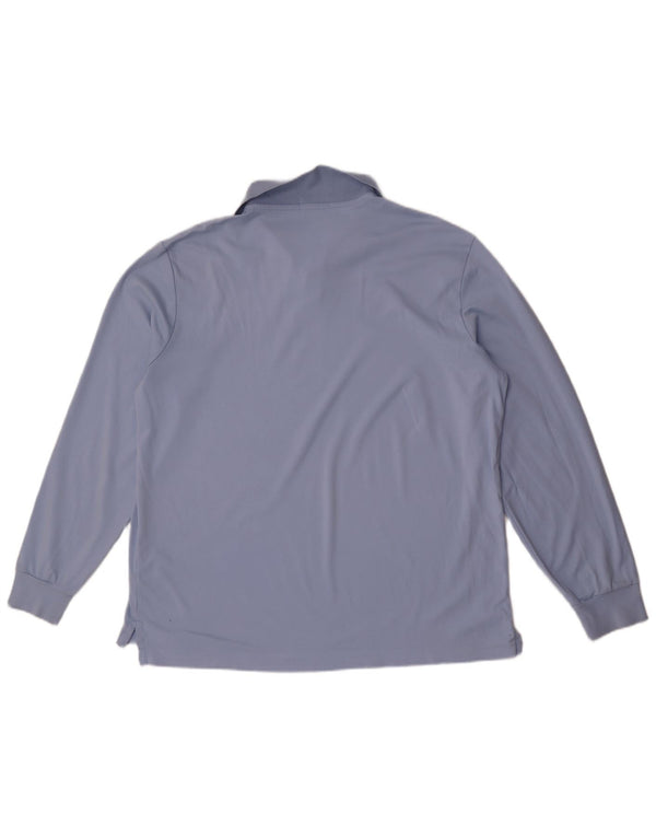 Męska koszulka polo Ralph Lauren z długim rękawem, niestandardowa, slim fit, XL, niebieska bawełna