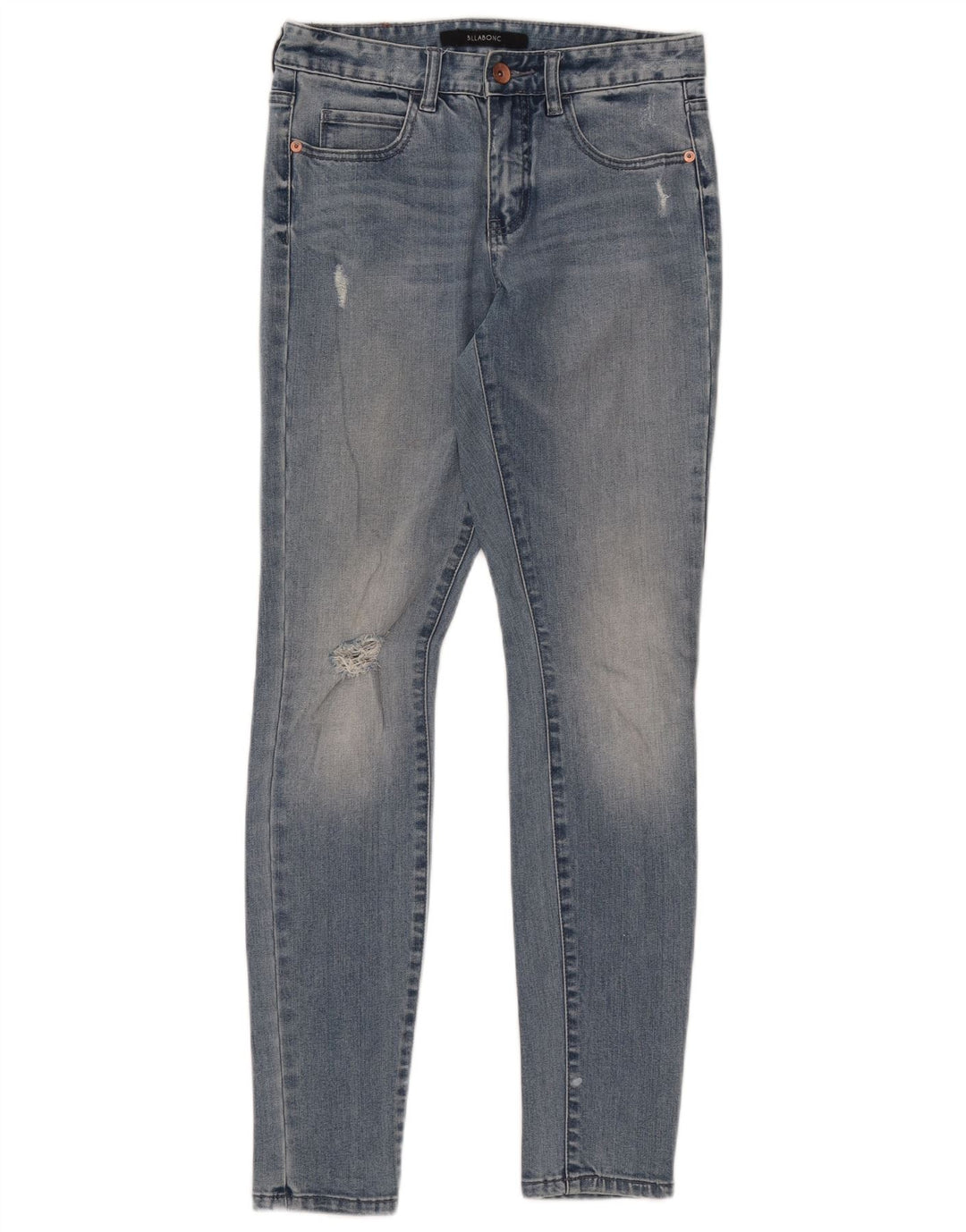 Damskie jeansy skinny ze średnim stanem BILLABONG W28 L29 Niebieskie bawełniane