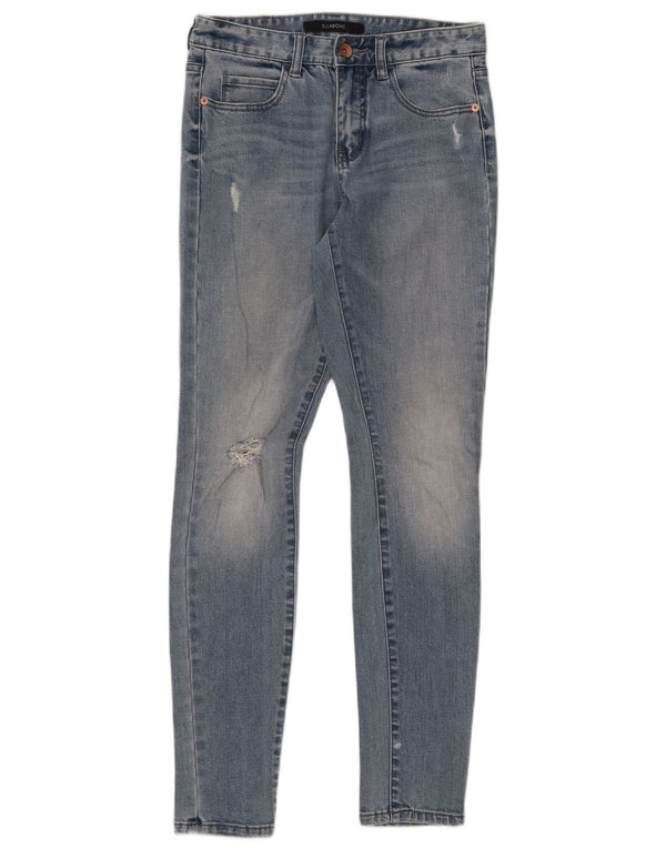 Damskie jeansy skinny ze średnim stanem BILLABONG W28 L29 Niebieskie bawełniane