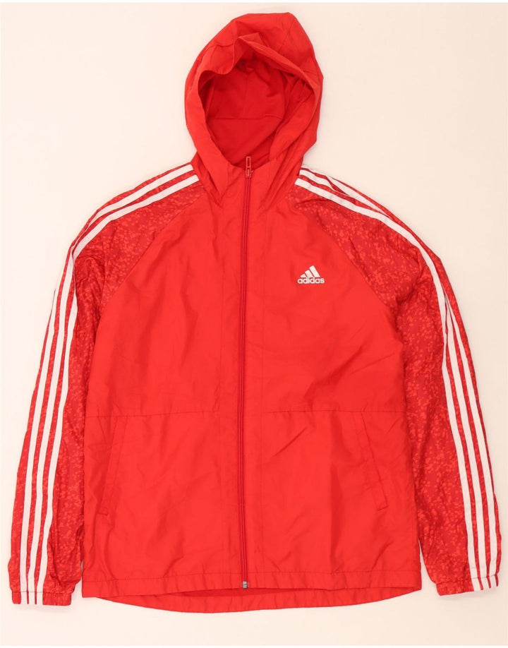 Adidas Chłopięca bluza dresowa z kapturem, 15-16 lat, poliester w czerwone cętki