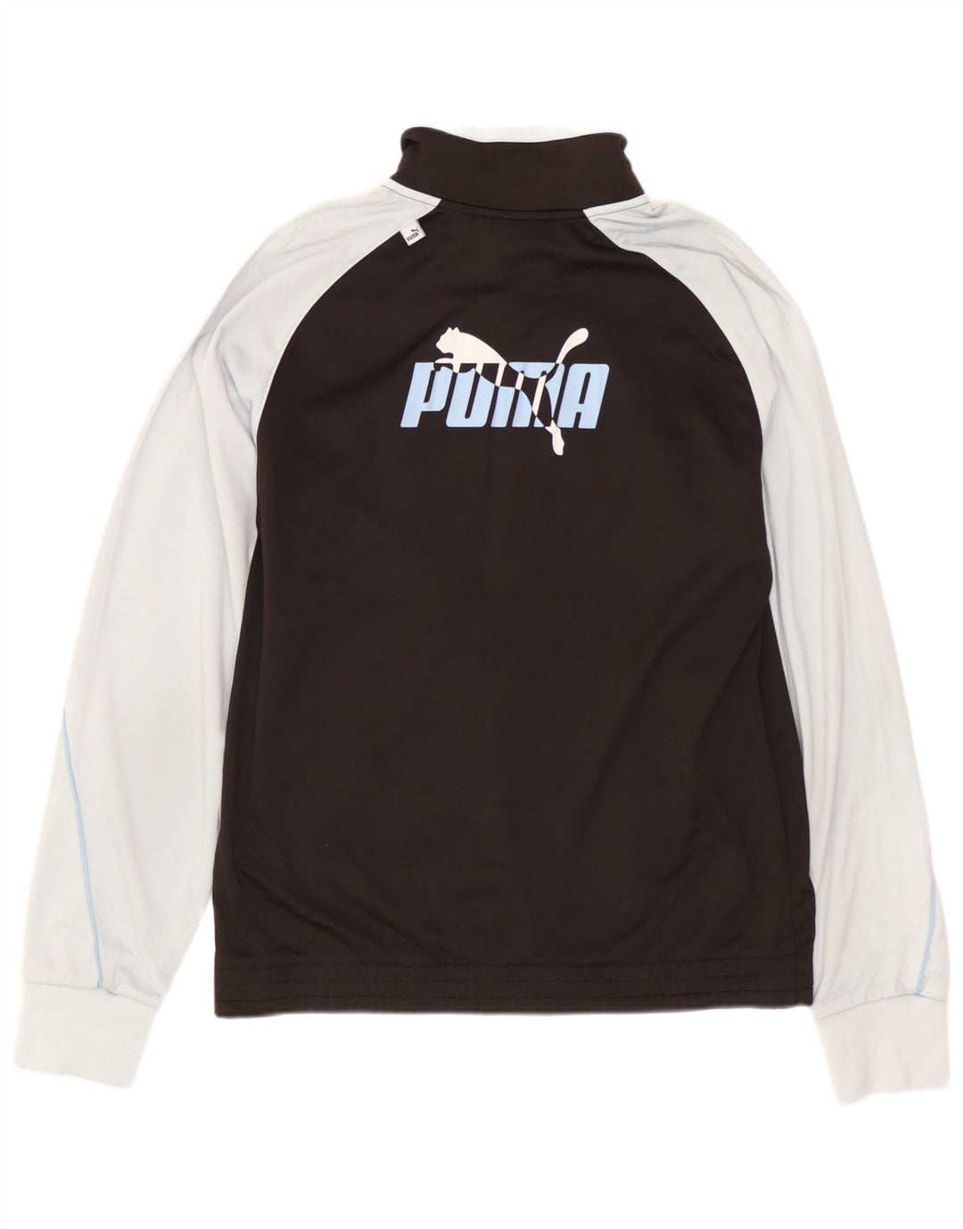 Chłopięca kurtka dresowa z grafiką PUMA, 13-14 lat, czarna, z blokami kolorów