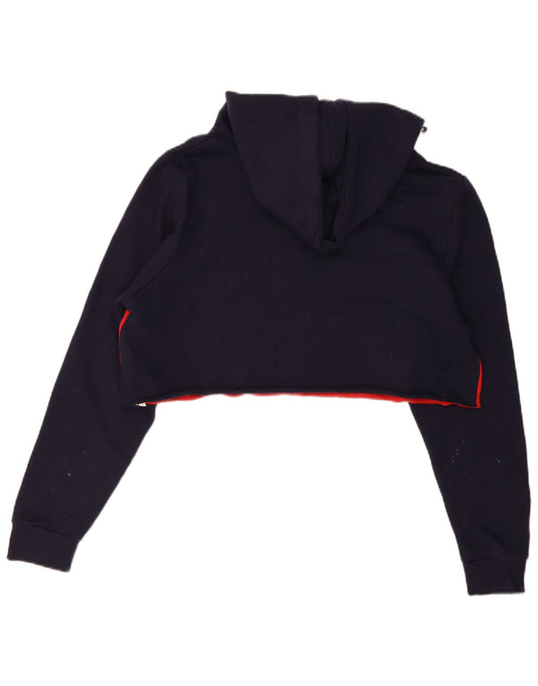 Damski sweter z kapturem Fila Crop Graphic UK 18 XL, granatowy, blok kolorów