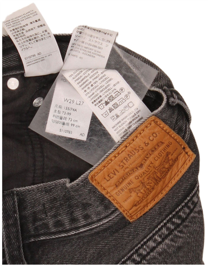 Damskie jeansy LEVI'S o luźnym kroju z wysokim stanem W29 L27 Szara bawełna