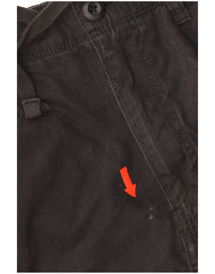 Męskie proste spodnie cargo Superdry W34 L27 Czarna bawełna