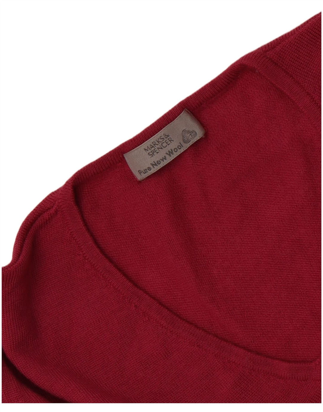 Marks & Spencer Damski sweter z dekoltem w kształcie litery V, UK 14, średni róż, nowa wełna