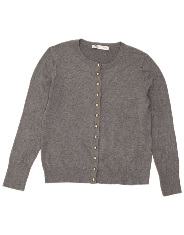 Sweter damski Zara Cardigan UK 14 Large, szara, nakrapiana wiskoza