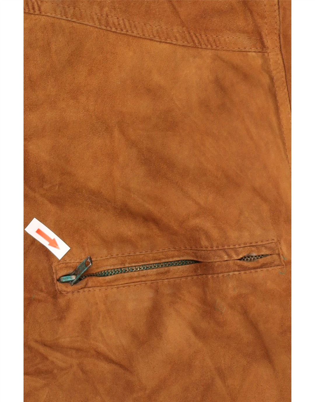 Vintage męska zamszowa kurtka bomber UK 38 średniej wielkości brązowa skóra