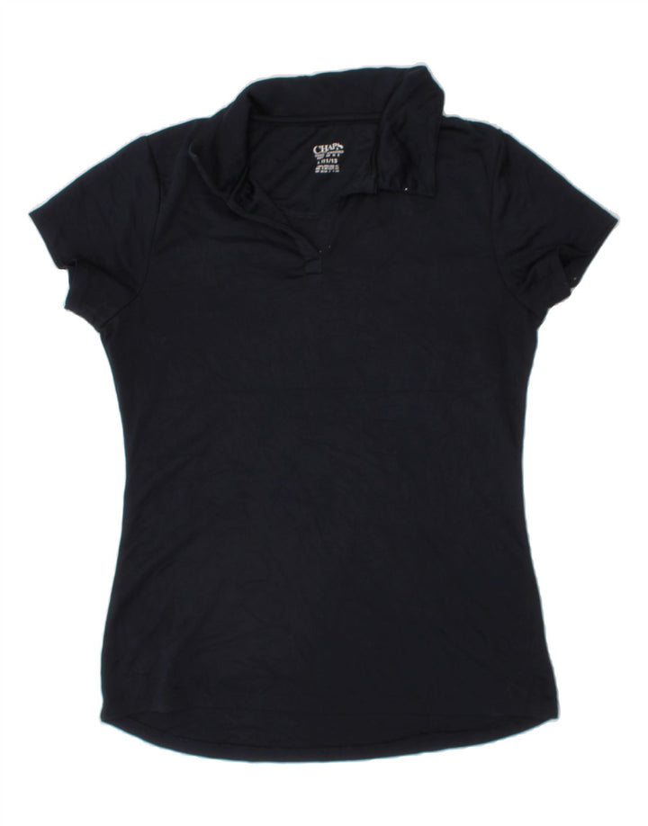 CHAPS Girls Polo Shirt 11-12 Years Large Navy Blue Polyester Vintage Chaps and Second-Hand Chaps from Messina Hembry 