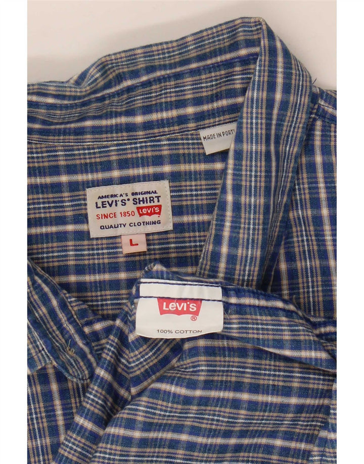 Koszula męska Levi's, bawełniana, w dużą niebieską kratkę