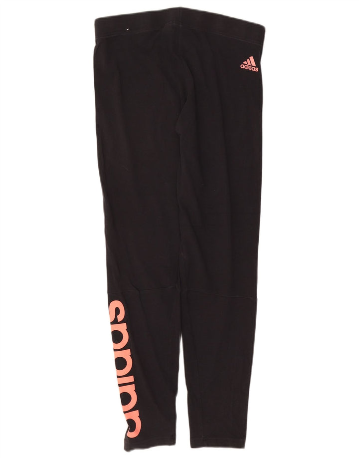 Damskie legginsy Adidas Graphic UK 12/14 Średnia czarna bawełna