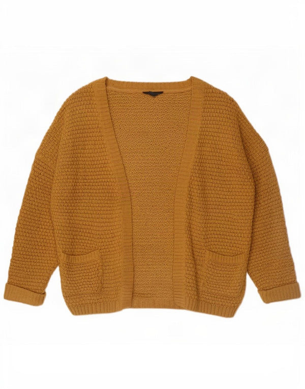 Topshop Damski sweter oversize z rękawami 3/4, rozpinanym kardiganem UK 6 XS, brązowy