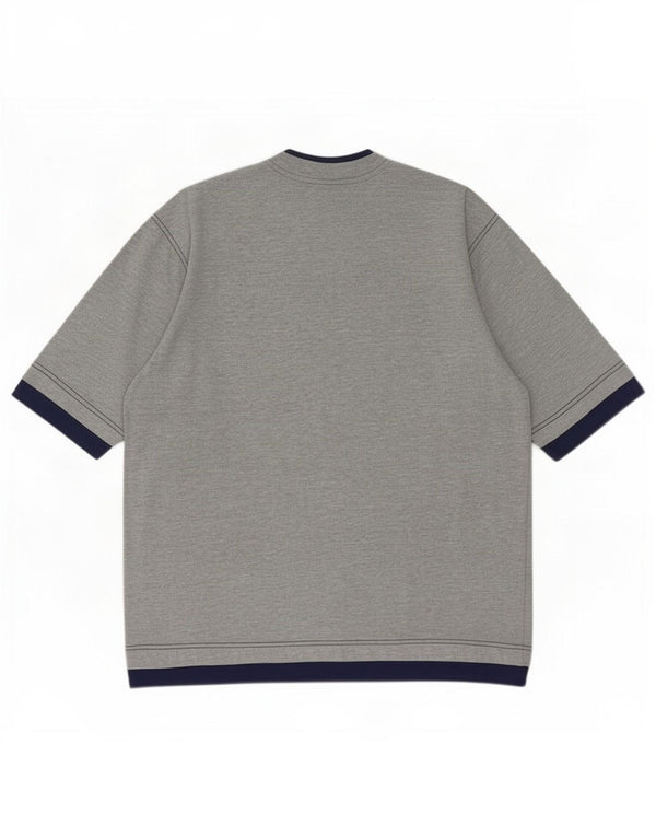 T-shirt męski Adidas Top UK 40/42 Średni szary, bawełniany blok kolorów