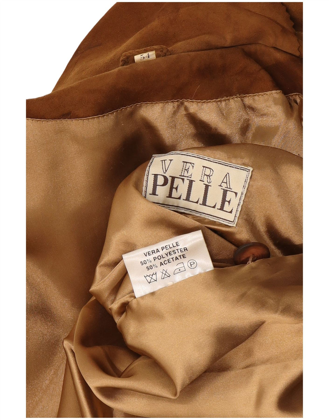 Vintage męski zamszowy płaszcz IT 54 2XL brązowa skóra