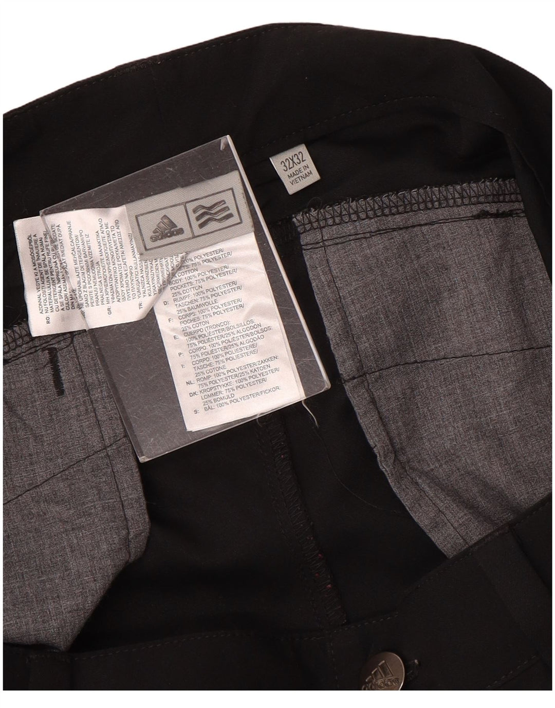 Męskie spodnie Chino Adidas Slim W32 L32 Czarny poliester
