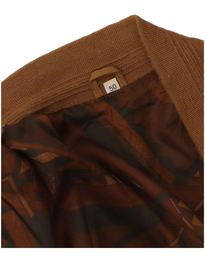 Męska zamszowa kurtka bomberka VINTAGE IT 50, duża, brązowa