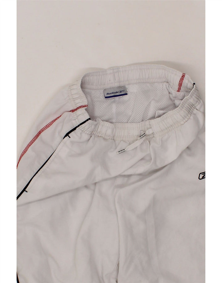 REEBOK Boys Graphic Bermuda Sport Shorts 11-12 Years Medium White Vintage Reebok and Second-Hand Reebok from Messina Hembry 