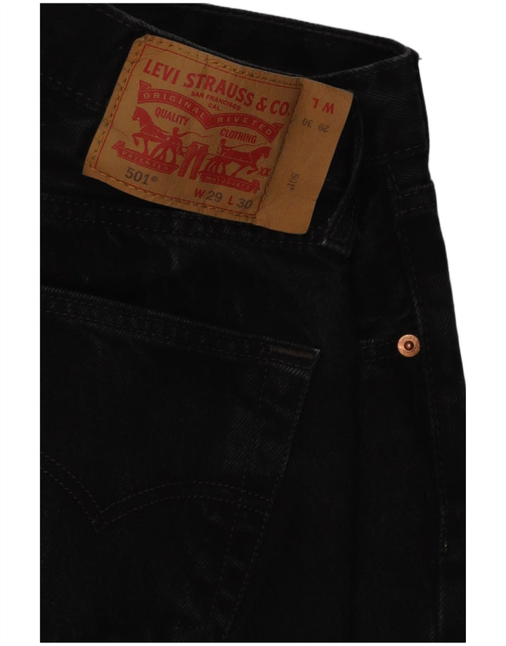 Męskie dżinsy Levi's 501 Straight W29 L30 Czarna bawełna