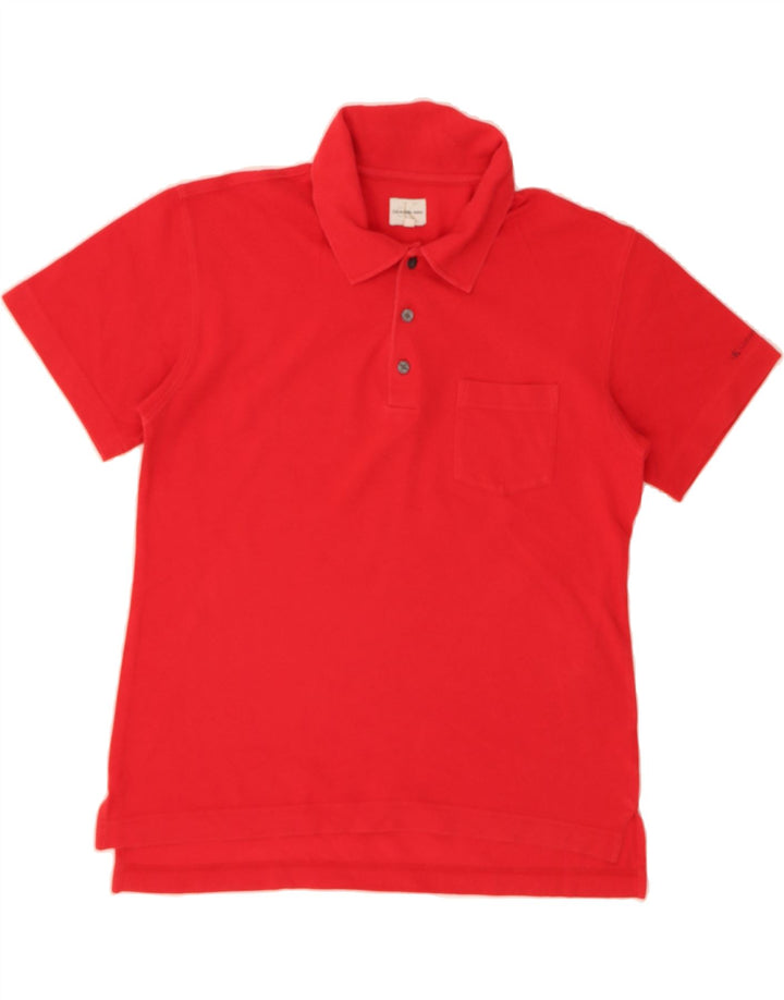 CALVIN KLEIN JEANS Mens Polo Shirt Large Red Cotton Vintage Calvin Klein Jeans and Second-Hand Calvin Klein Jeans from Messina Hembry 