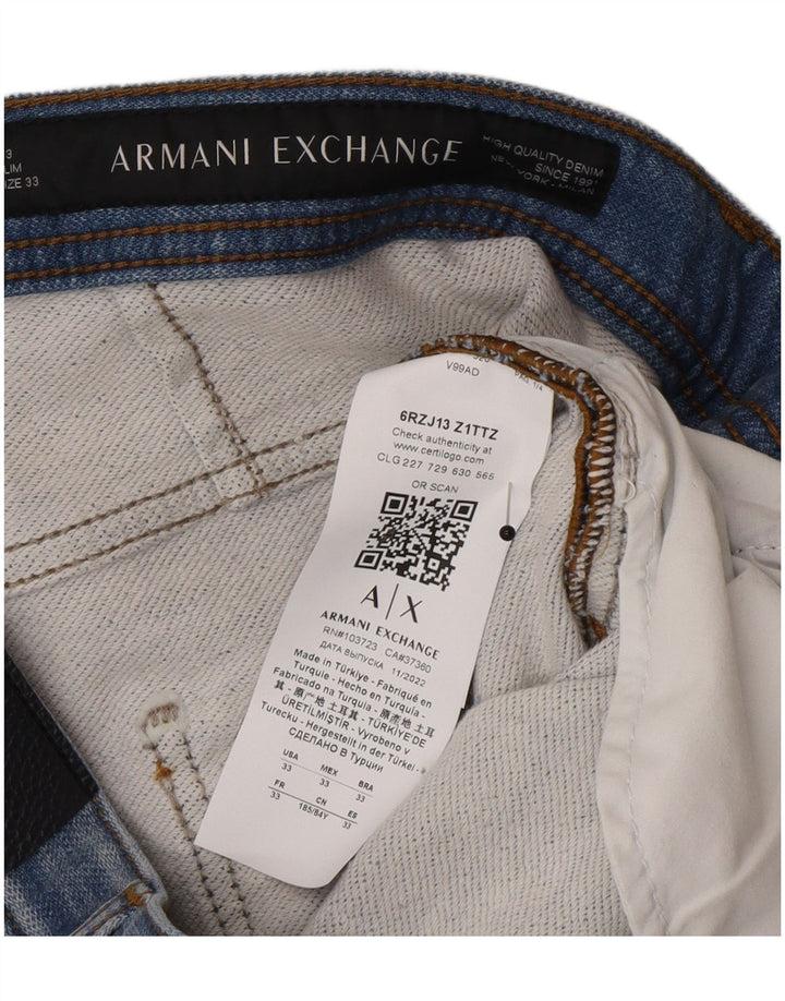 Armani Exchange Męskie jeansy slim W33 L32 Niebieskie bawełniane