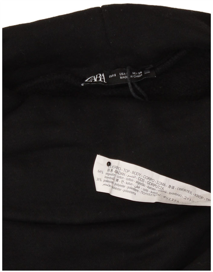 Damski sweter oversize Zara Crop UK 10, mały, czarny, bawełniany