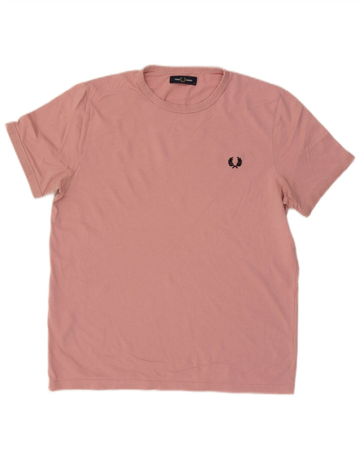 T-shirt męski Fred Perry, średni, różowy, bawełniany
