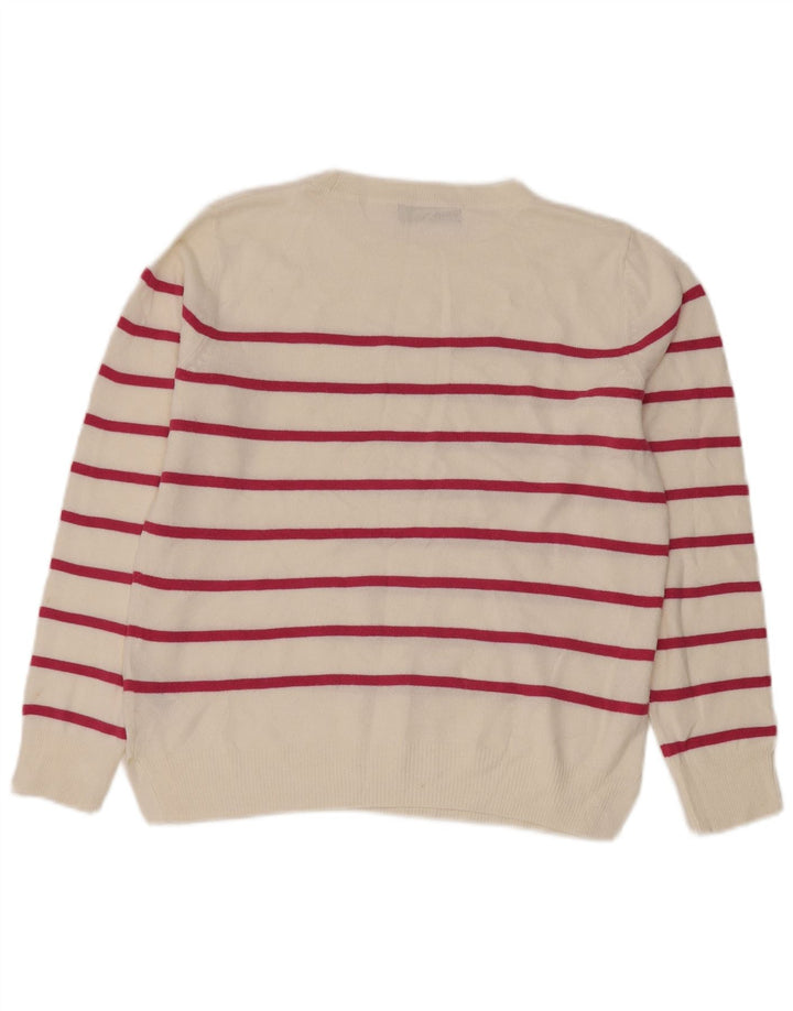 Marks & Spencer Damski sweter z okrągłym dekoltem UK 10 w małe białe paski