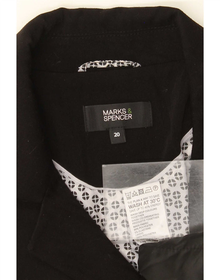 Marks & Spencer Damska marynarka zapinana na 2 guziki UK 20 2XL Czarny poliester