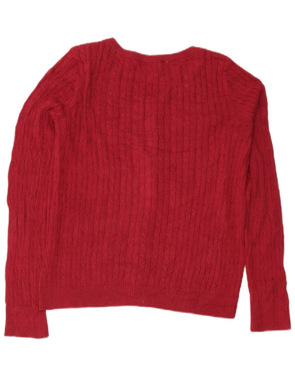 Sweter damski Eddie Bauer UK 16, duży, bordowy, bawełniany
