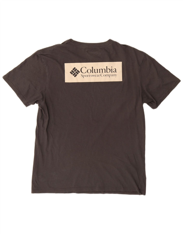 Męski T-shirt z grafiką Columbia, duży, szary, bawełniany