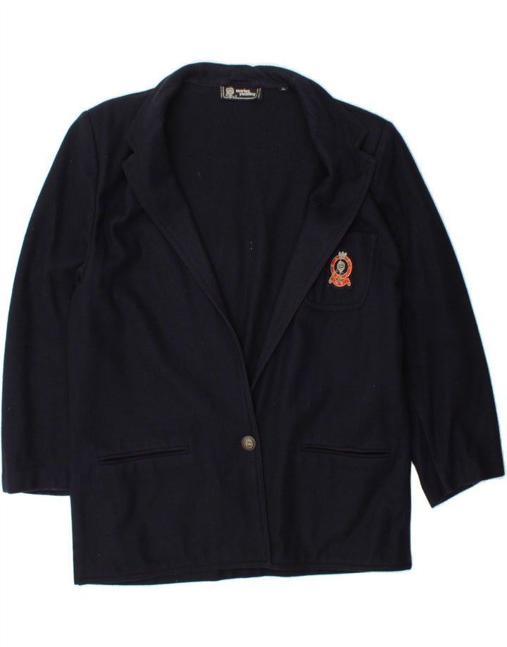 MARINA YACHTING Womens 1 Button Blazer Jacket IT 48 XL Navy Blue Wool Vintage Marina Yachting and Second-Hand Marina Yachting from Messina Hembry 