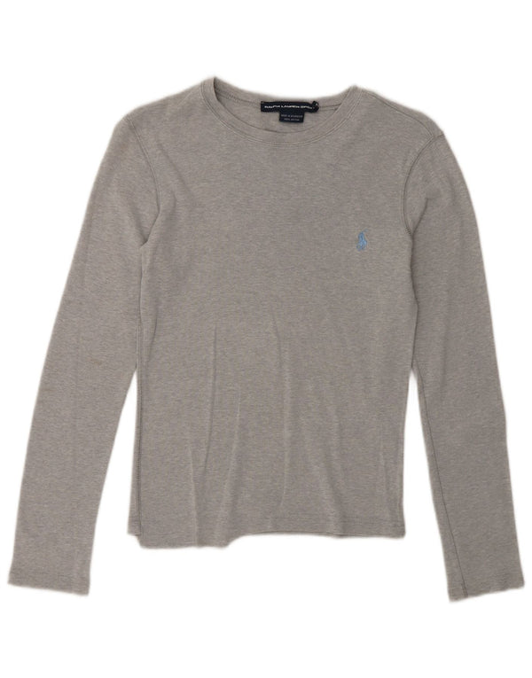 Ralph Lauren Womens Top Long Sleeve UK 4 XS Grey Cotton