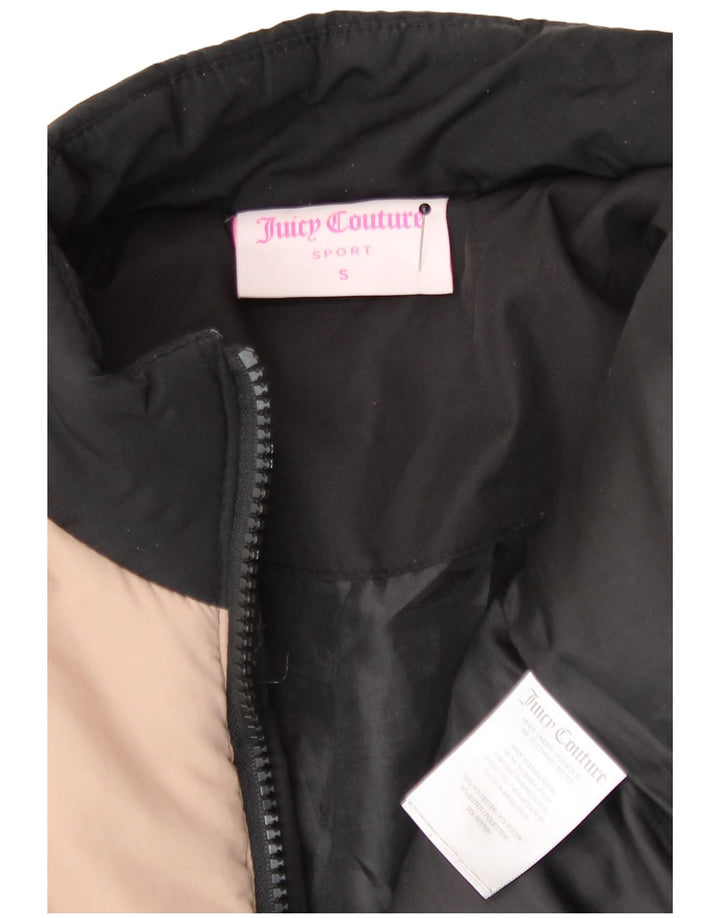 Damska wyściełana kurtka Juicy Couture UK 10, mała, czarna, z blokami kolorów