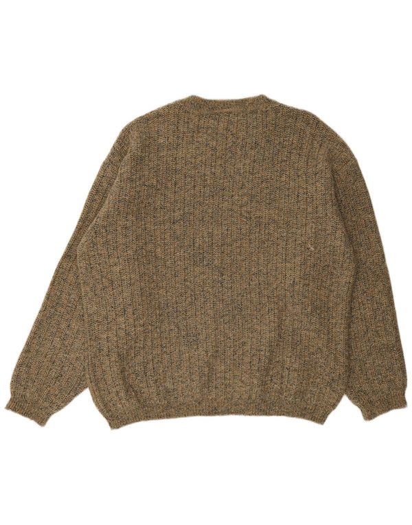 Męski sweter Cacharel o regularnym kroju z okrągłym dekoltem IT 54 XL Khaki nakrapiany