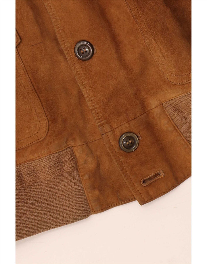 Męska zamszowa kurtka bomber w stylu vintage IT 50 duża beżowa