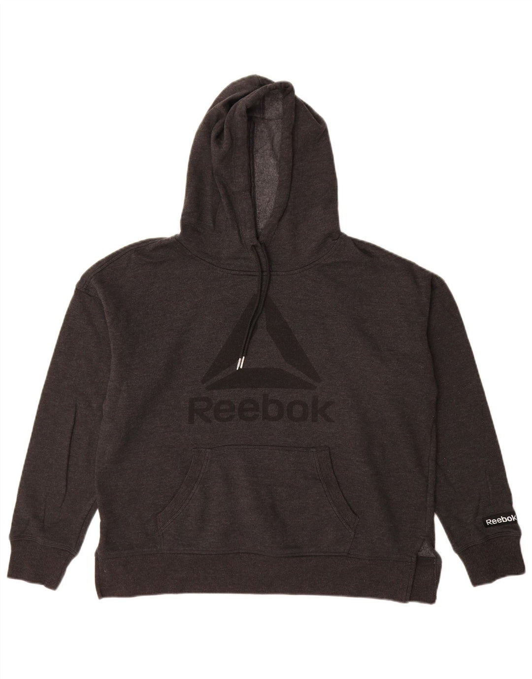 Damski sweter z kapturem Reebok Oversize z grafiką UK 14, średnioszary, bawełniany