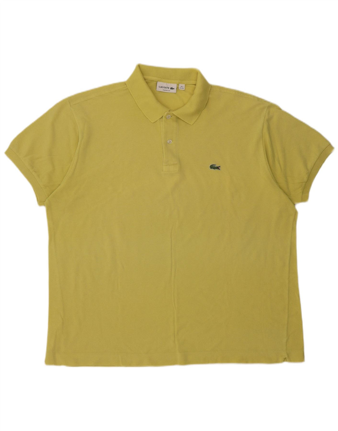 Męska koszulka polo Lacoste o klasycznym kroju, rozmiar 7, 2XL, żółta, bawełniana