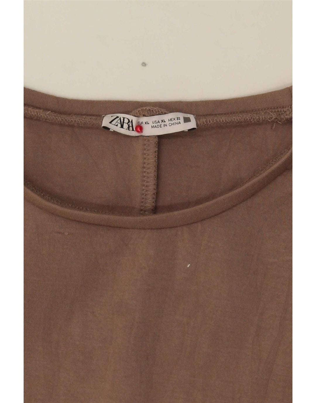 Bluzka damska Zara Crop Oversize UK 18 XL, brązowa