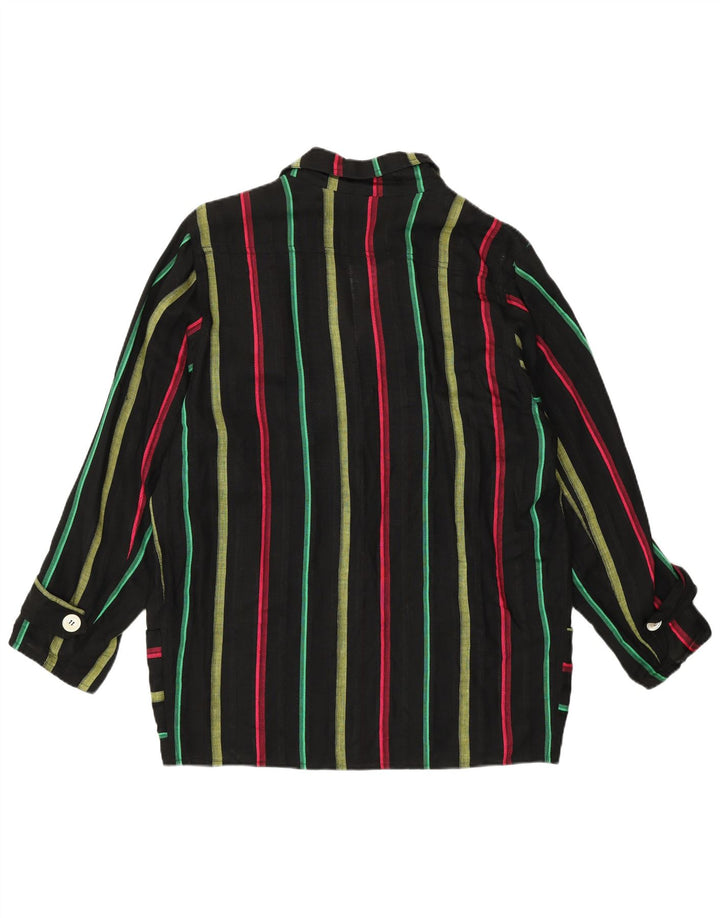 Vintage damska marynarka zapinana na 3 guziki IT 46 w duże czarne paski